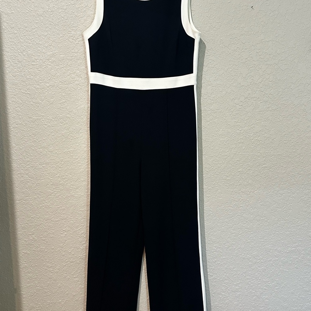 Tommy Hilfiger Navy and White Contrast Jumpsuit